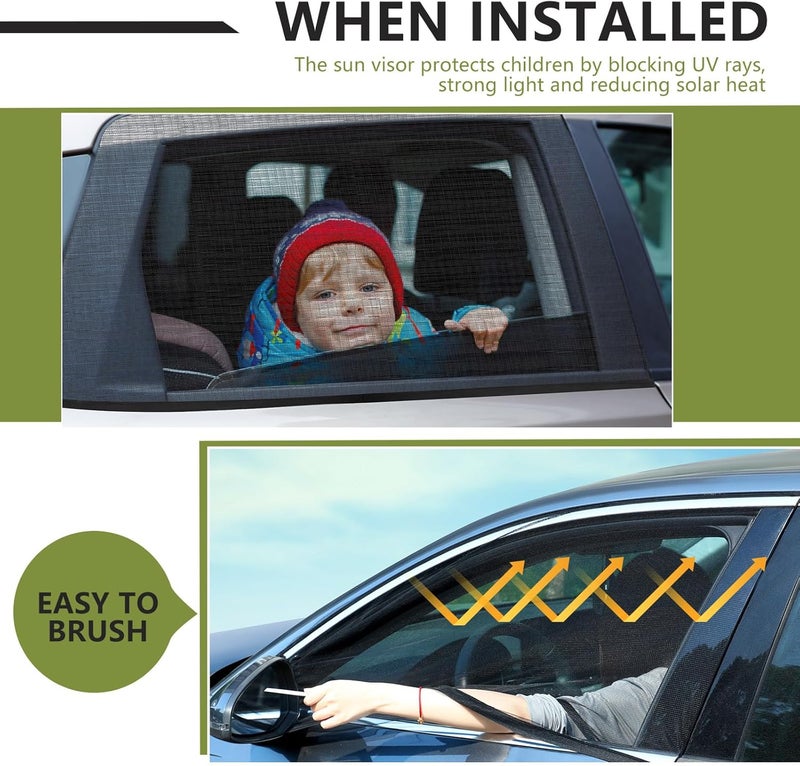 Yahenda 6 Pcs SUV Tailgate Mesh Screen Set Includes SUV Mosquito Net 4 Pcs Front Rear Window Shades Sunroof Breathable Roof Cover Car Camping Essentials for Sleep Traveling Camping(X-Large) - Image 5